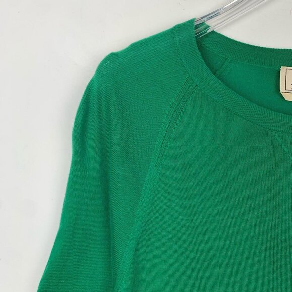 Hermès Green Cotton Knit Short-Sleeve Sweater With White Trim Round Neck Made In - Picture 4 of 8
